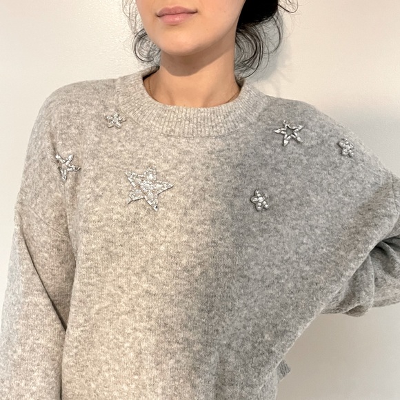 Gray Sweatshirt With Detail - Picture 4 of 4